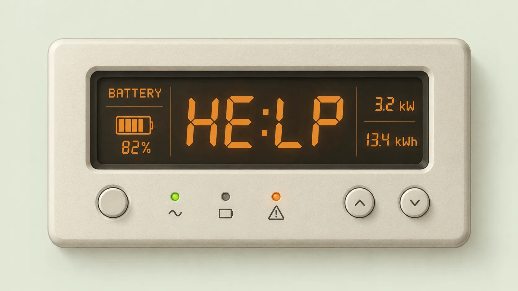 Battery unit display or status lights, no brand logos