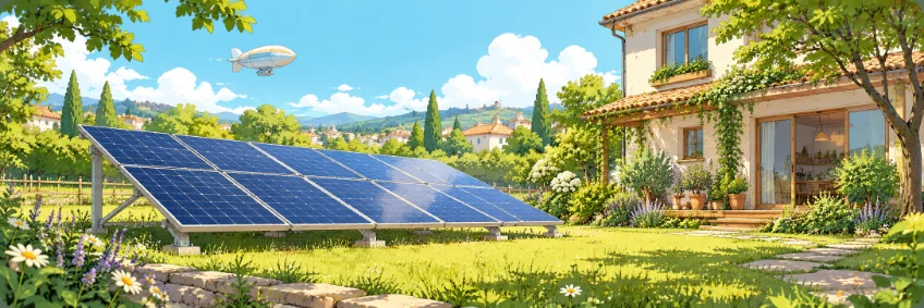 Ground-mounted array in a garden or field